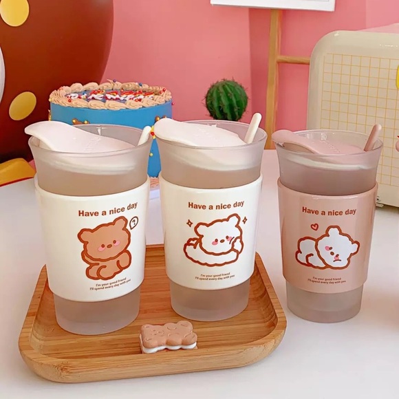 Cup double glass frost thermal insulation spoon - Picture 1 of 15